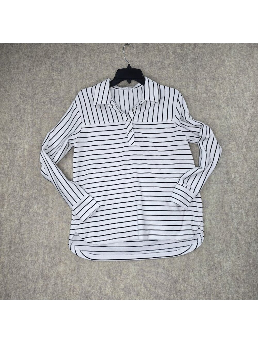 Jane + Delancey Womens Striped Long Sleeve Collared Shirt S